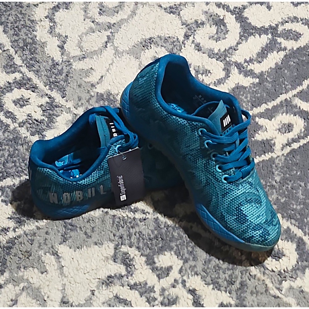 NOBULL Outwork Trainer SuperFabric Blue Camo Low Top Mens Shoes Size 6